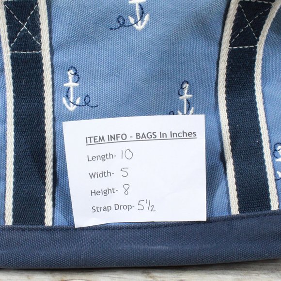 LL BEAN Boat & Tote Leather Canvas Zip Top Handbag - Picture 12 of 12